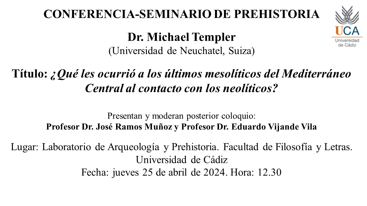 Conferencia del Dr. Michael Templer (Universidad de Neuchatel, Suiza)